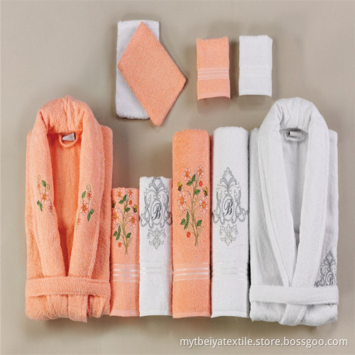 Wholesale Comfortable Printing 100% Cotton Terry Family Bathrobe Set